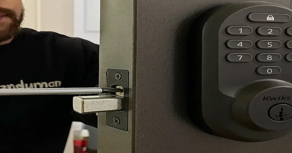 Local locksmith technician at work