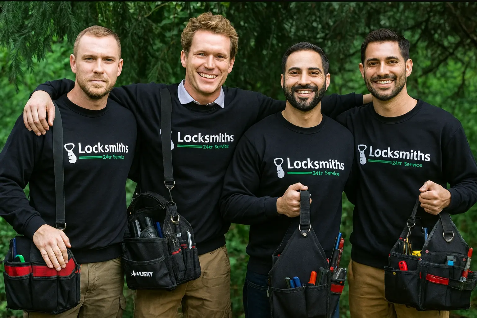 Local locksmith helping a customer