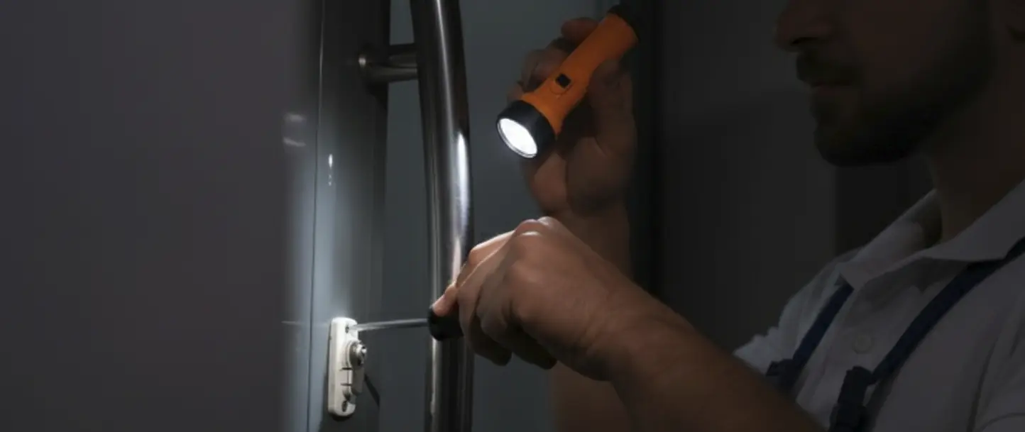 Emergency locksmith helping with a late-night lockout