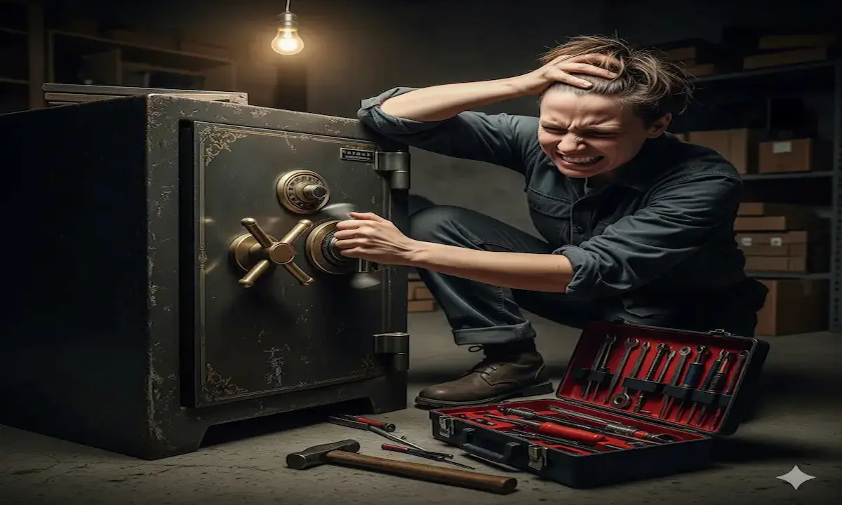 Local locksmith helping a women